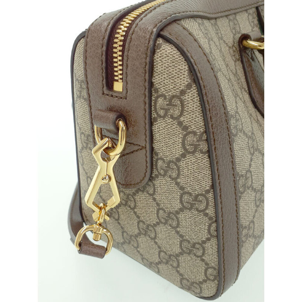 Gucci GG Handle Boston Bag Top Ophidia Leather beige brown Supreme GG - Picture 7 of 9
